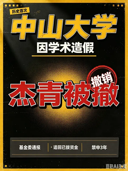 历史首次_中山大学杰青因造假被撤_ _学术道德 _科研 _大学 _研究生 __科普新锐扶持计划 _抖音科普_cover